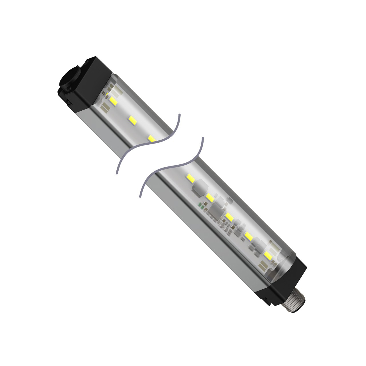 Banner Engineering LED Machine Light; Rectangular; 175 x 28 x 21mm; Yellow Light; 12-30VDC; IP50; M12 Quick Disconnect